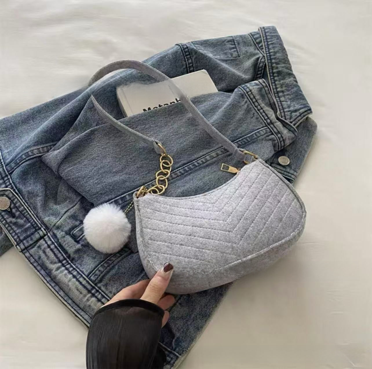 Bolso Bandolera de Fieltro para Mujer