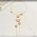 Collar Cadena en Y con Colgante Disco