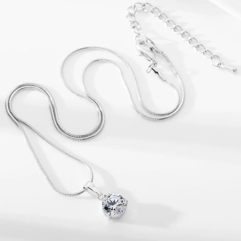 Conjunto Collar y Pendientes Circonita Geométrica
