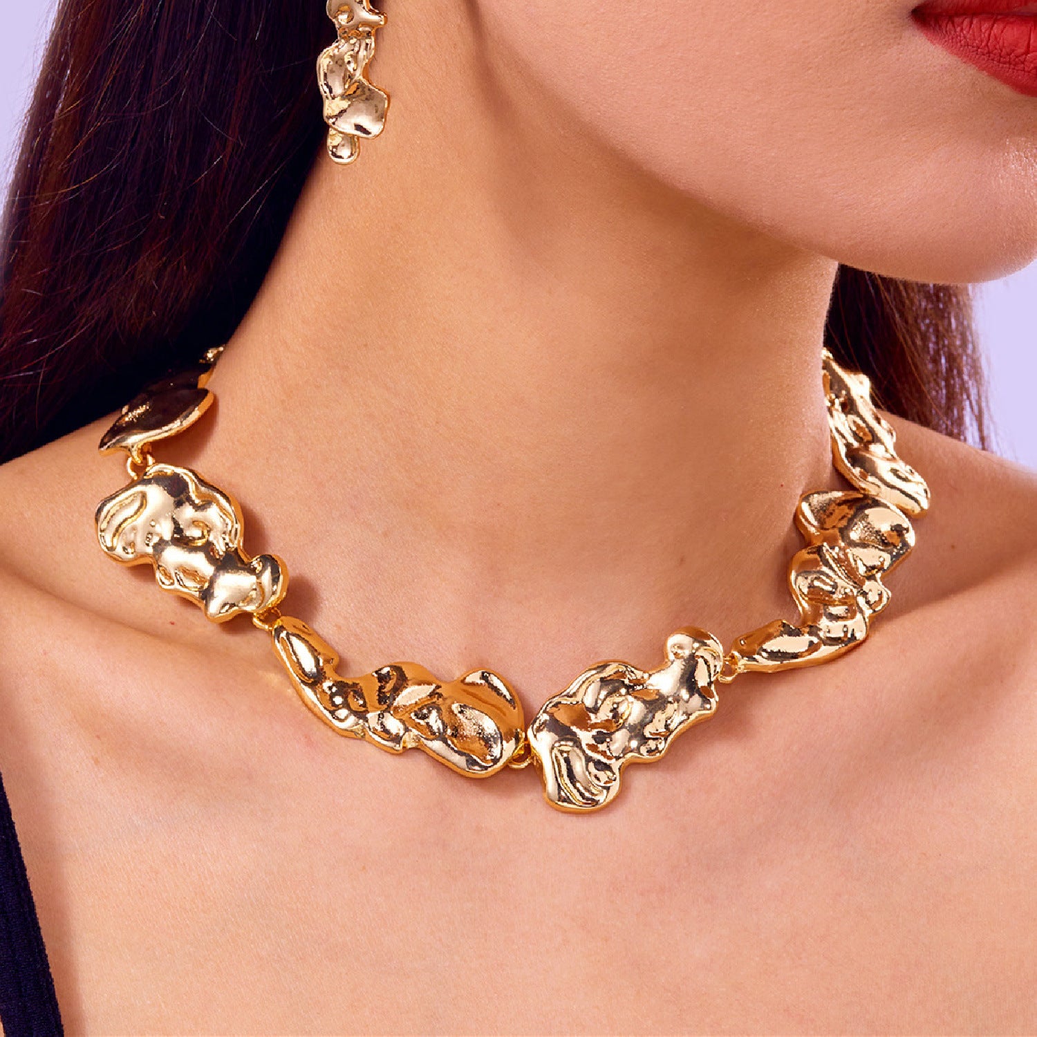 Conjunto de Joyería Fluida de Aleacíon