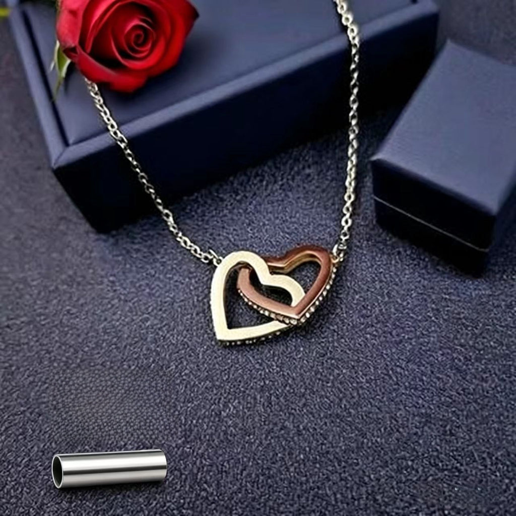 Collar Doble Aro con Colgante Corazón