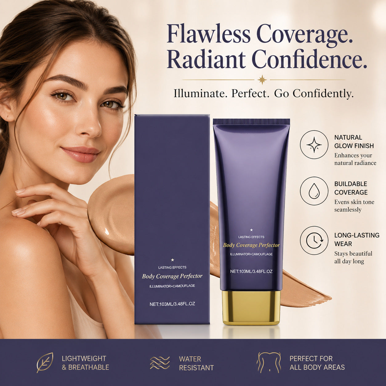 Crema correctora de cobertura corporal – piel uniforme y sin imperfecciones al instante