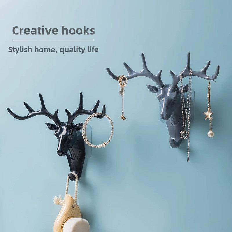 Estante de pared decorativo con cornamenta – almacenamiento rústico y natural para el hogar