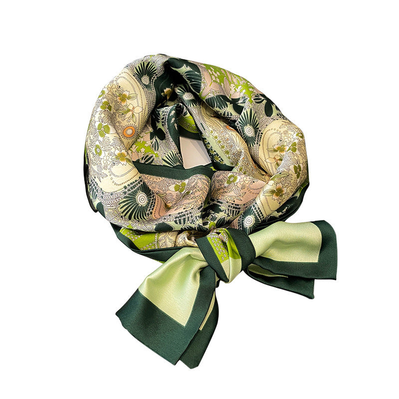 Pañuelo de Seda Estampado Floral