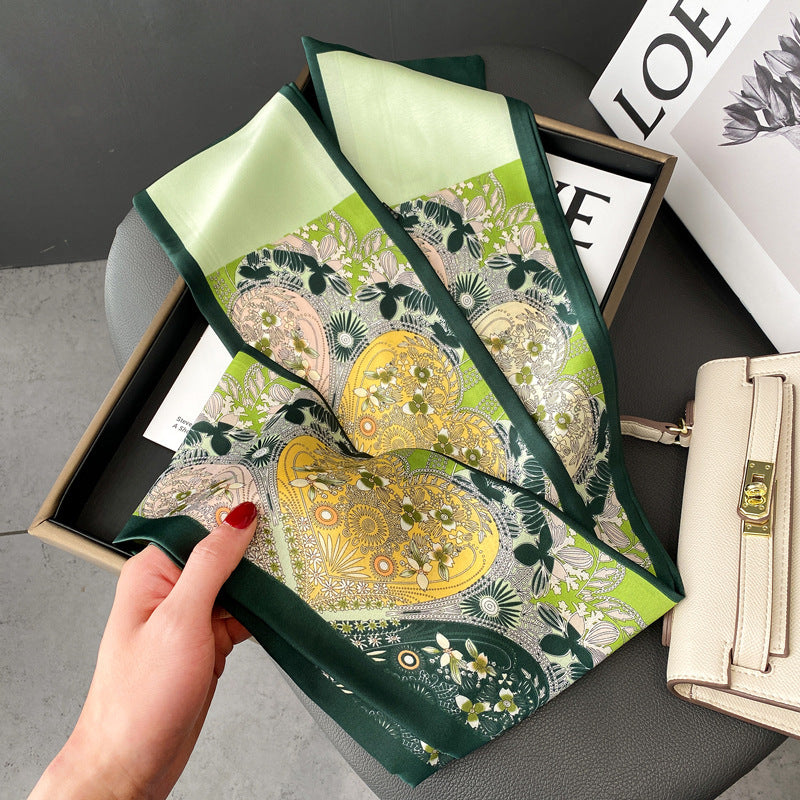 Pañuelo de Seda Estampado Floral