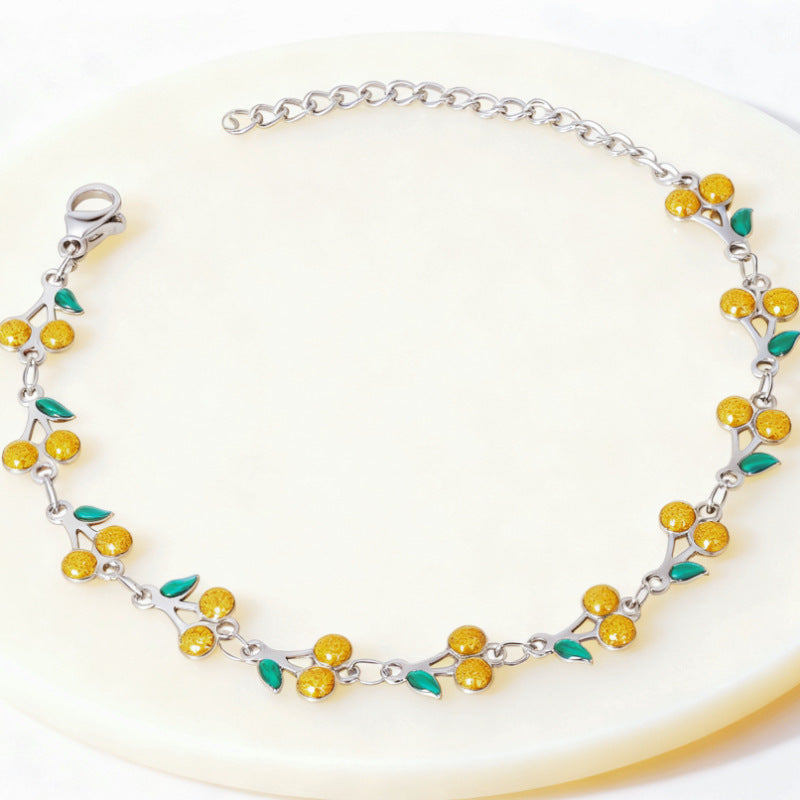 Pulsera Cerezas en Acero Inoxidable