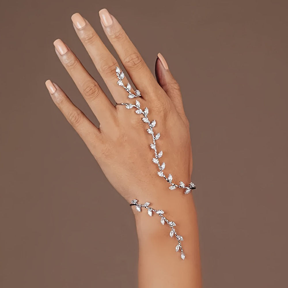 Pulsera Hoja con Cristales